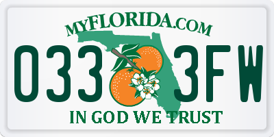 FL license plate 0333FW