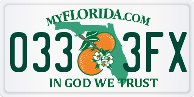 FL license plate 0333FX