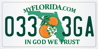 FL license plate 0333GA