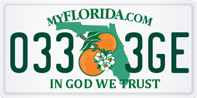 FL license plate 0333GE