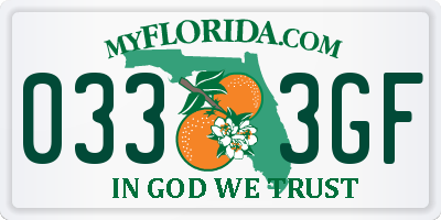 FL license plate 0333GF