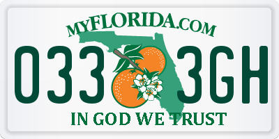 FL license plate 0333GH