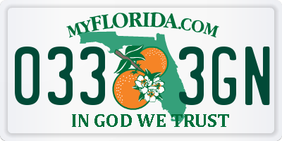 FL license plate 0333GN