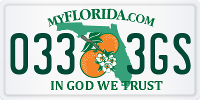 FL license plate 0333GS