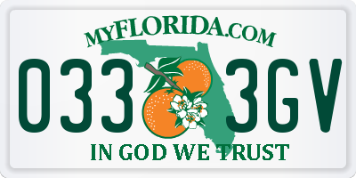 FL license plate 0333GV