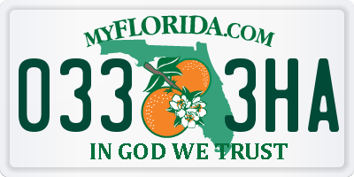 FL license plate 0333HA