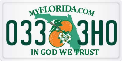 FL license plate 0333HO