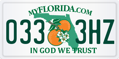 FL license plate 0333HZ