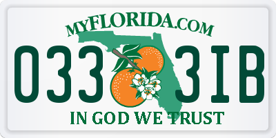 FL license plate 0333IB