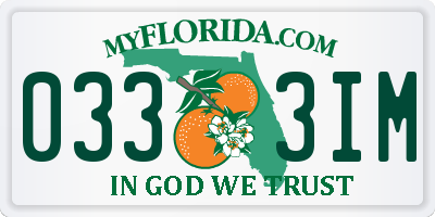 FL license plate 0333IM