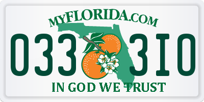 FL license plate 0333IO