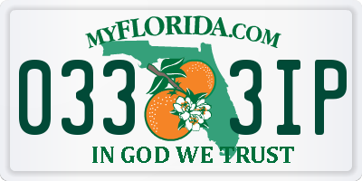 FL license plate 0333IP