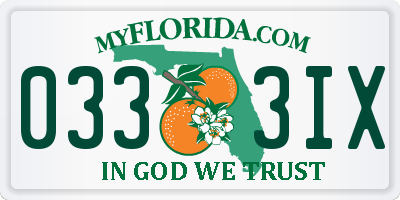 FL license plate 0333IX