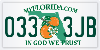FL license plate 0333JB