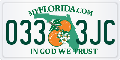 FL license plate 0333JC