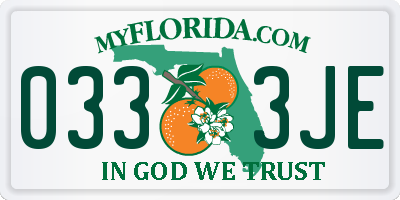 FL license plate 0333JE