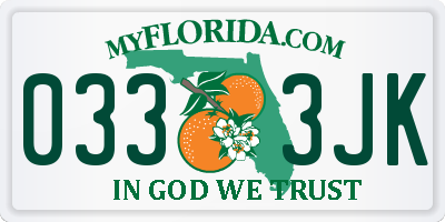FL license plate 0333JK