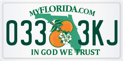 FL license plate 0333KJ