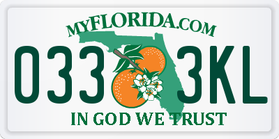 FL license plate 0333KL