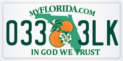 FL license plate 0333LK
