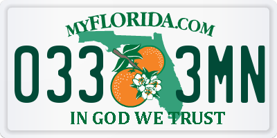 FL license plate 0333MN