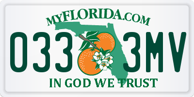 FL license plate 0333MV