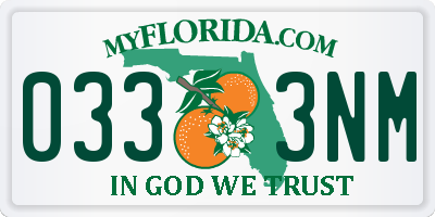 FL license plate 0333NM