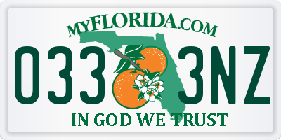 FL license plate 0333NZ