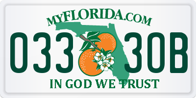 FL license plate 0333OB