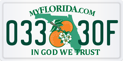 FL license plate 0333OF