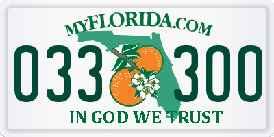 FL license plate 0333OO