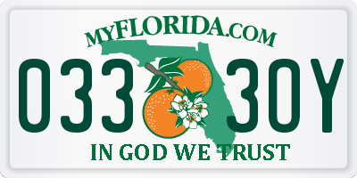 FL license plate 0333OY