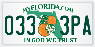 FL license plate 0333PA
