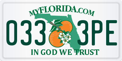 FL license plate 0333PE