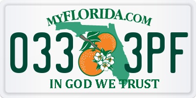FL license plate 0333PF