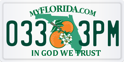 FL license plate 0333PM