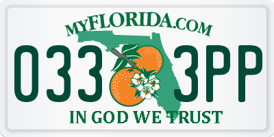 FL license plate 0333PP