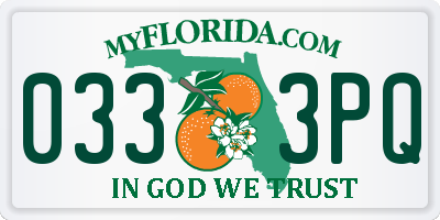 FL license plate 0333PQ