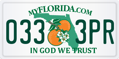 FL license plate 0333PR