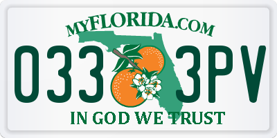 FL license plate 0333PV