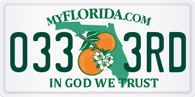 FL license plate 0333RD