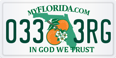 FL license plate 0333RG