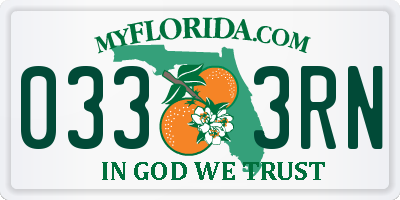 FL license plate 0333RN