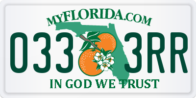 FL license plate 0333RR