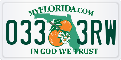 FL license plate 0333RW