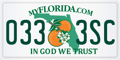 FL license plate 0333SC