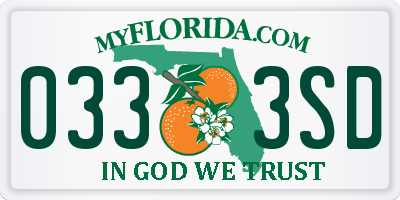 FL license plate 0333SD