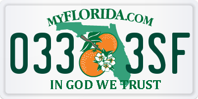 FL license plate 0333SF