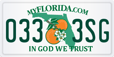 FL license plate 0333SG