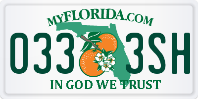 FL license plate 0333SH